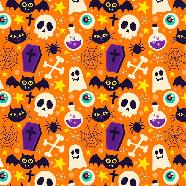 Flaches halloween-musterdesign