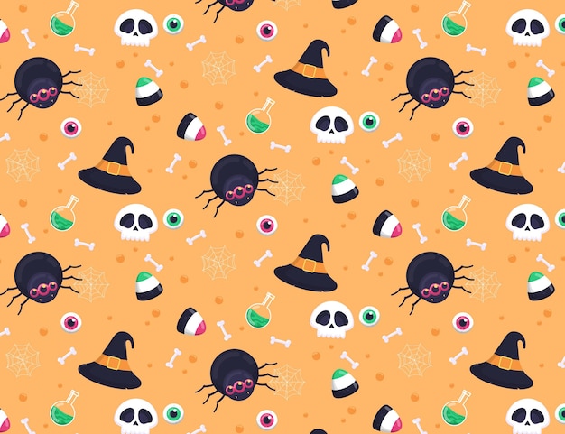 Flaches Halloween-Musterdesign