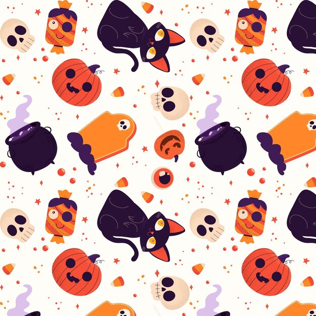 Flaches Halloween-Musterdesign