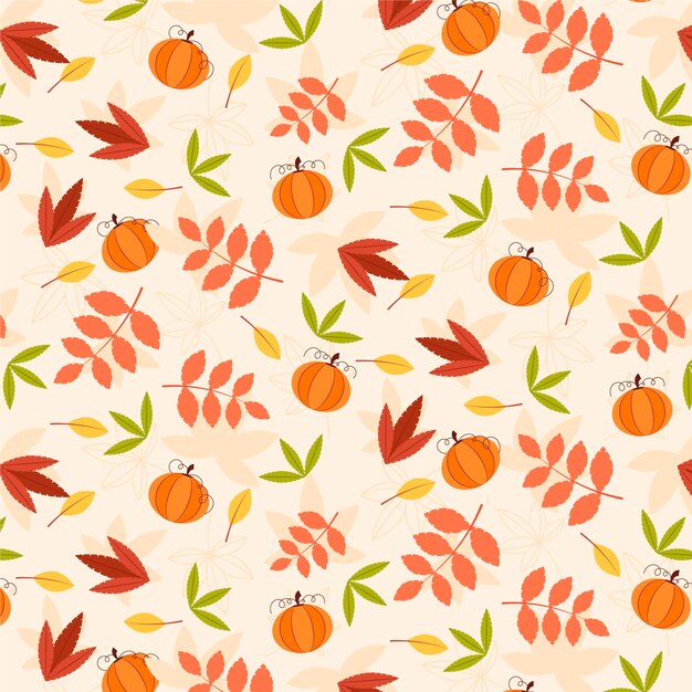 Flaches Herbstmusterdesign