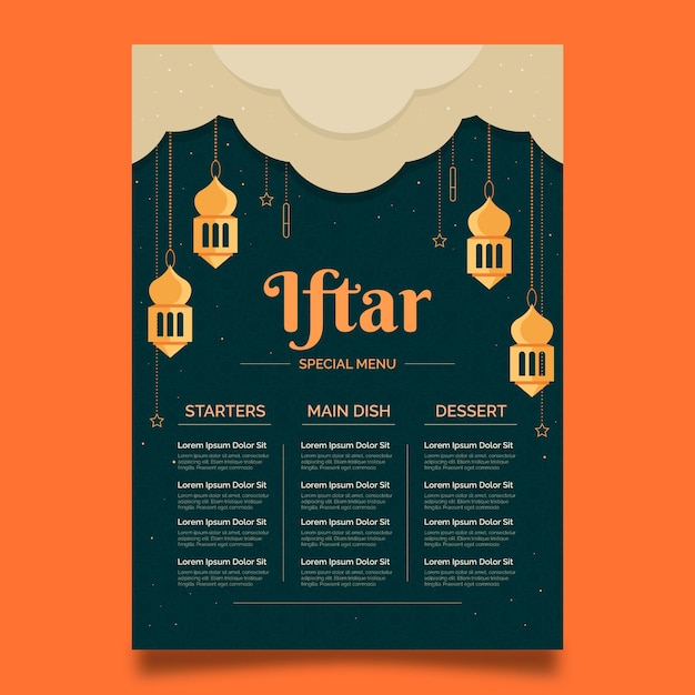 Flaches Iftar-Menü