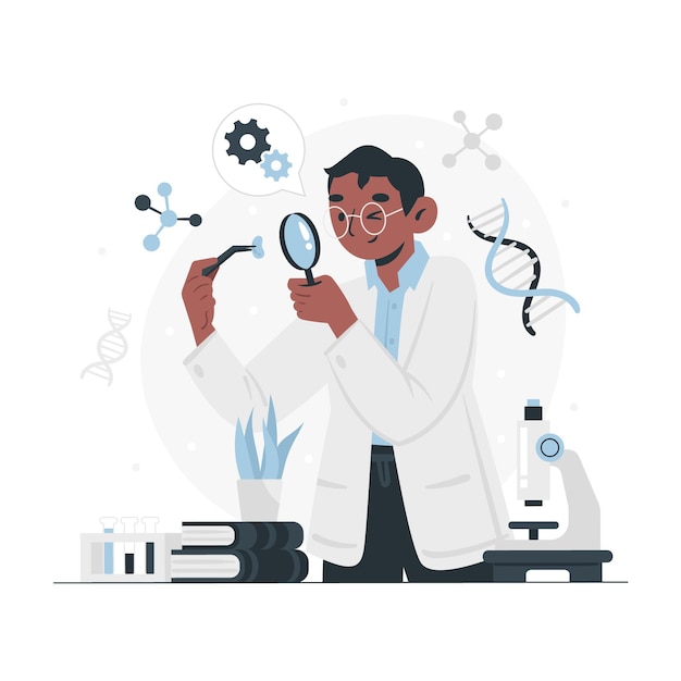 Flaches Illustrations-Biotechnologiekonzept