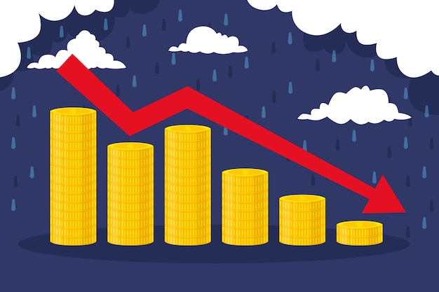 Flaches insolvenzkonzept im flachen design