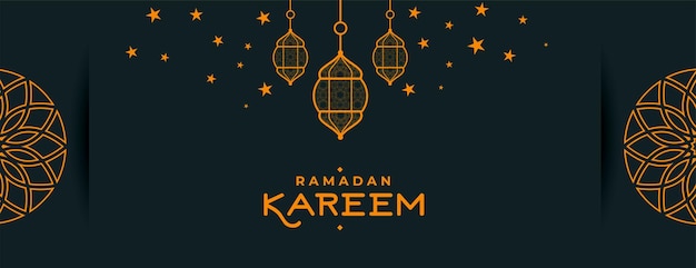 Kostenloser Vektor flaches islamisches ramadan-kareem-festival-banner-design