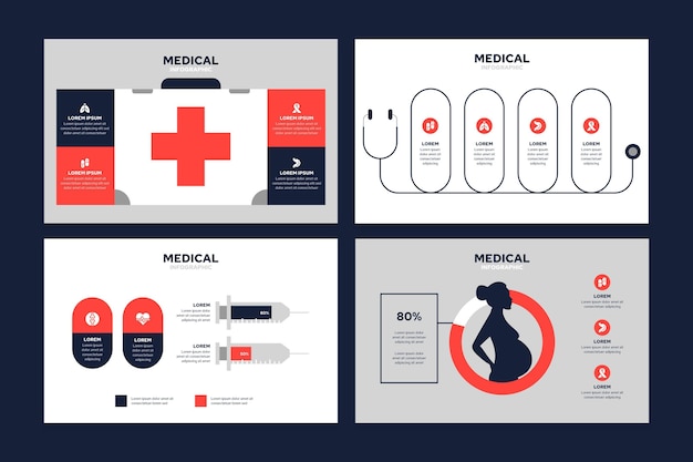 Kostenloser Vektor flaches medizinisches infografikkonzept