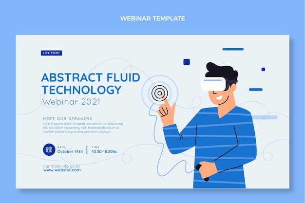 Kostenloser Vektor flaches minimaltechnologie-webinar