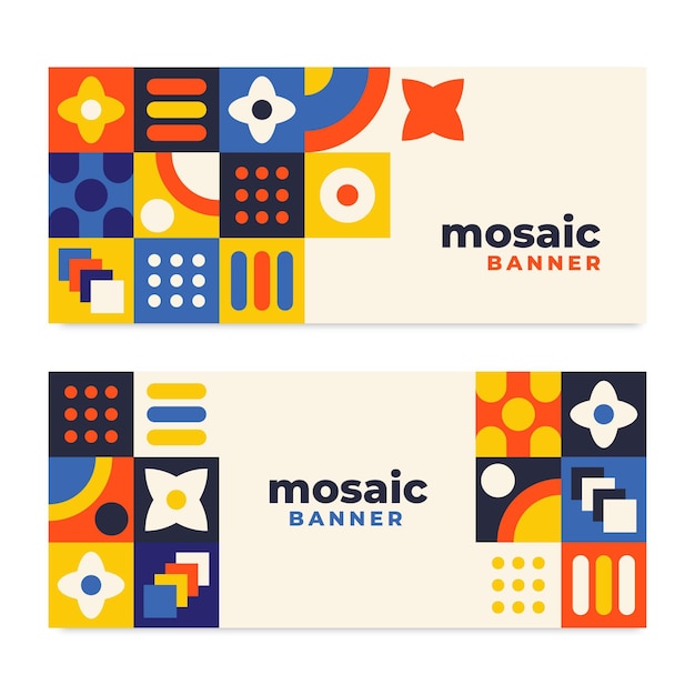 Flaches mosaik horizontale banner eingestellt