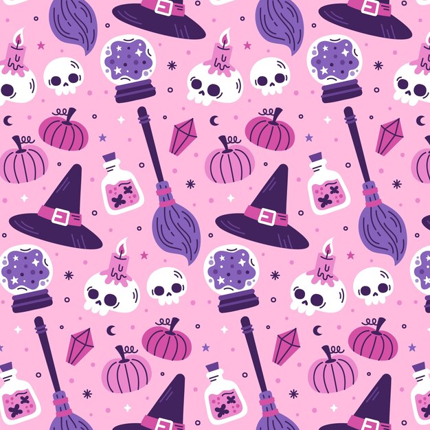 Flaches Musterdesign für die Halloween-Saison