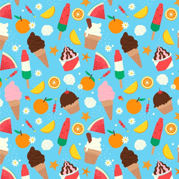 Flaches Musterdesign für die Sommersaison