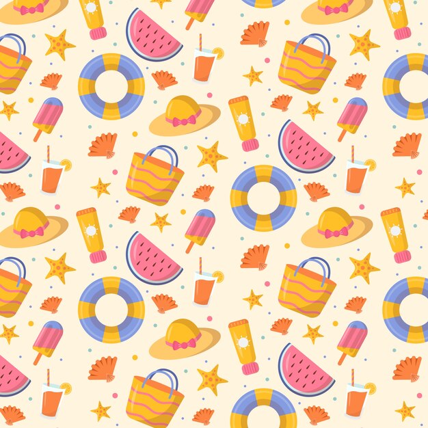 Flaches Musterdesign für die Sommersaison