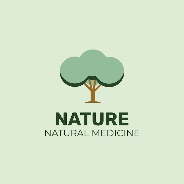 Kostenlose Vektor flaches naturmedizin-baum-logo