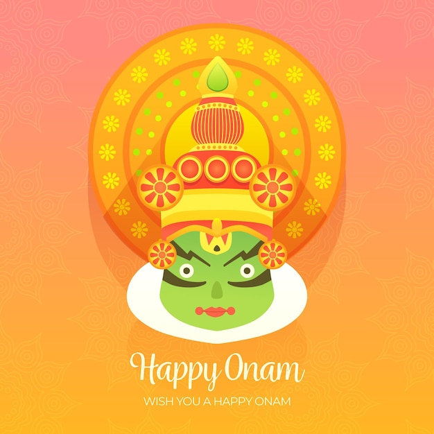 Kostenloser Vektor flaches onam-illustrationskonzept