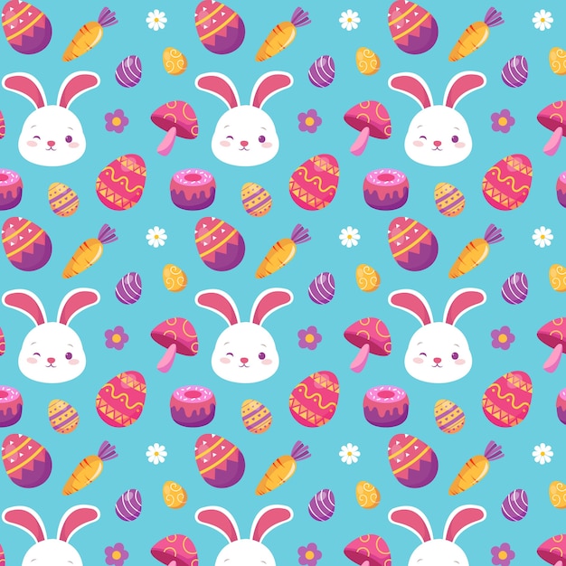 Flaches ostern-musterdesign