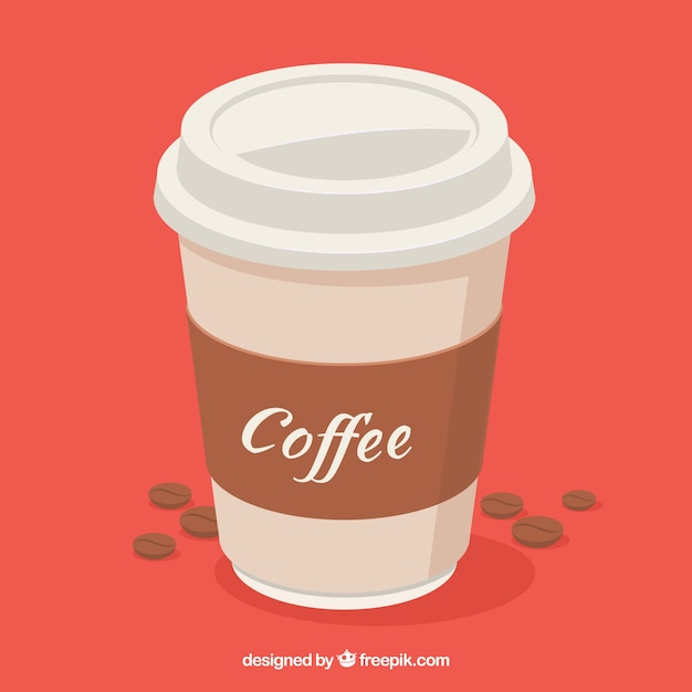 Flaches Papier Kaffeetasse