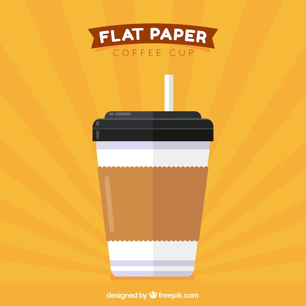 Flaches papier kaffeetasse