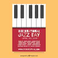 Kostenloser Vektor flaches plakat für internationalen jazztag