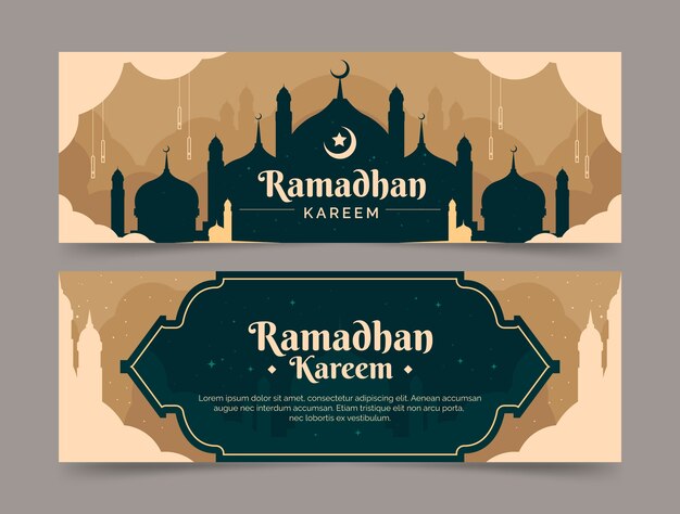 Kostenloser Vektor flaches ramadan-banner