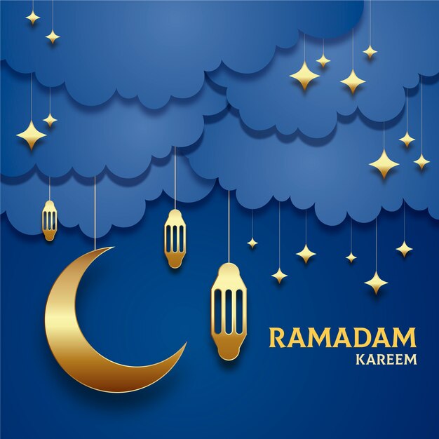 Flaches Ramadan-Hintergrundkonzept