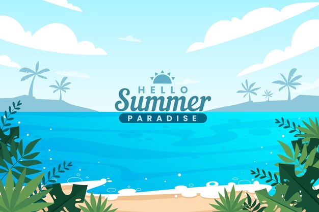 Flaches Sommerhintergrunddesign