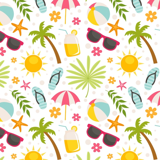 Flaches Sommermuster-Design