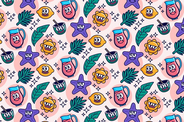 Flaches Sommermuster-Design