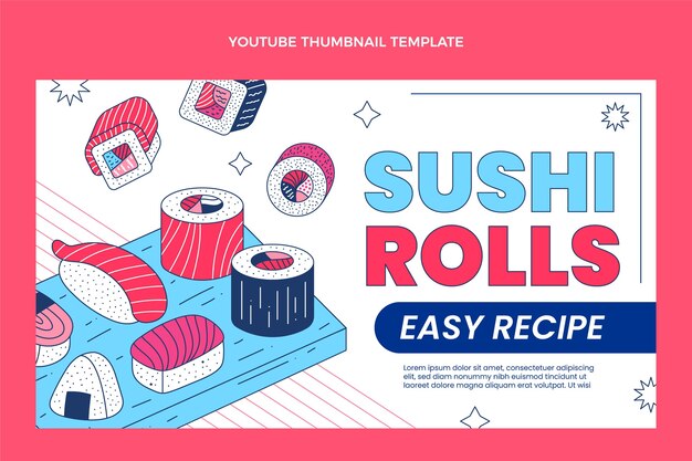 Flaches Sushi YouTube-Miniaturansicht