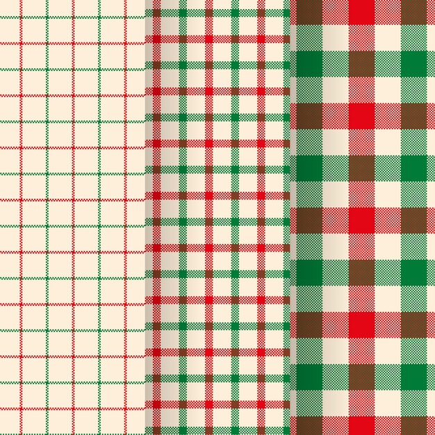 Flaches weihnachtliches kariertes Musterdesign