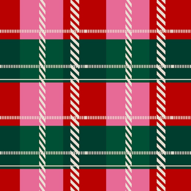 Flaches weihnachtliches kariertes musterdesign