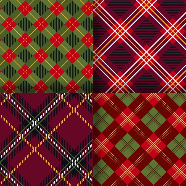 Flaches weihnachtliches kariertes Musterdesign