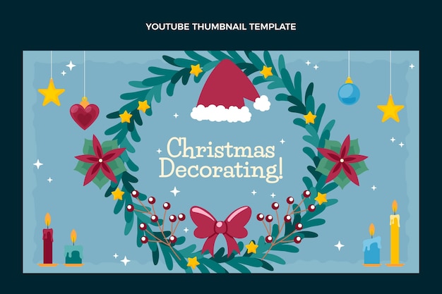 Kostenloser Vektor flaches weihnachts-youtube-thumbnail