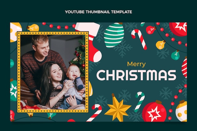 Flaches weihnachts-youtube-thumbnail