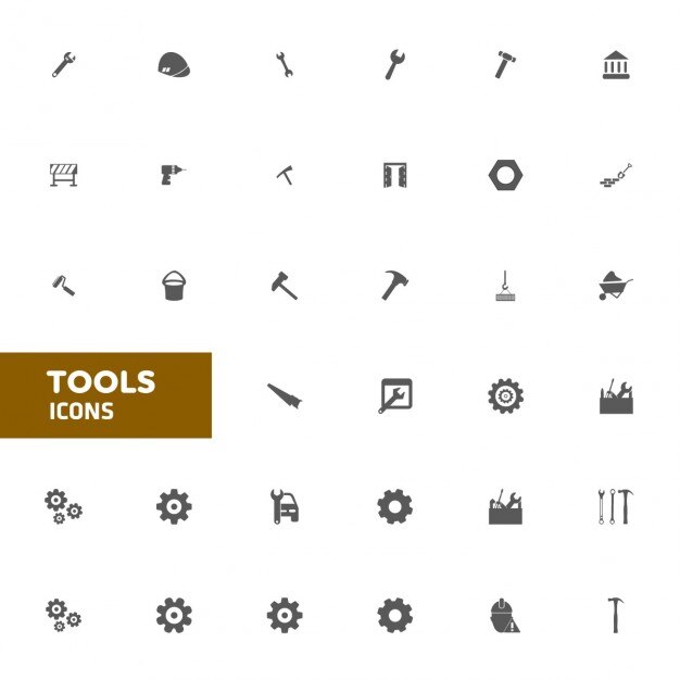 Flaches Werkzeug Icon Set