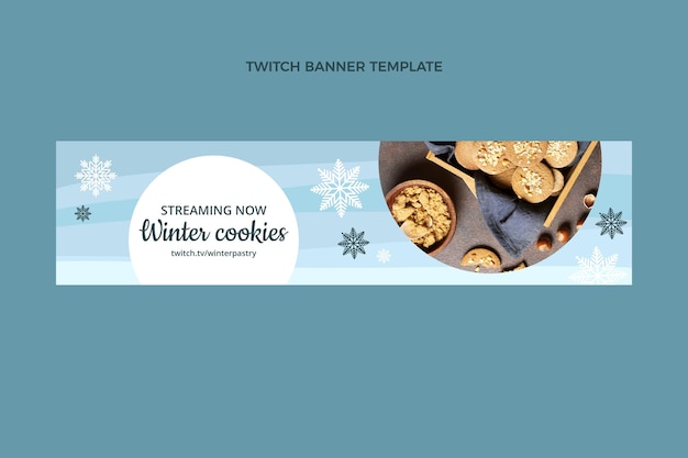 Kostenloser Vektor flaches winter-twitch-banner