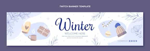 Kostenloser Vektor flaches winter-twitch-banner