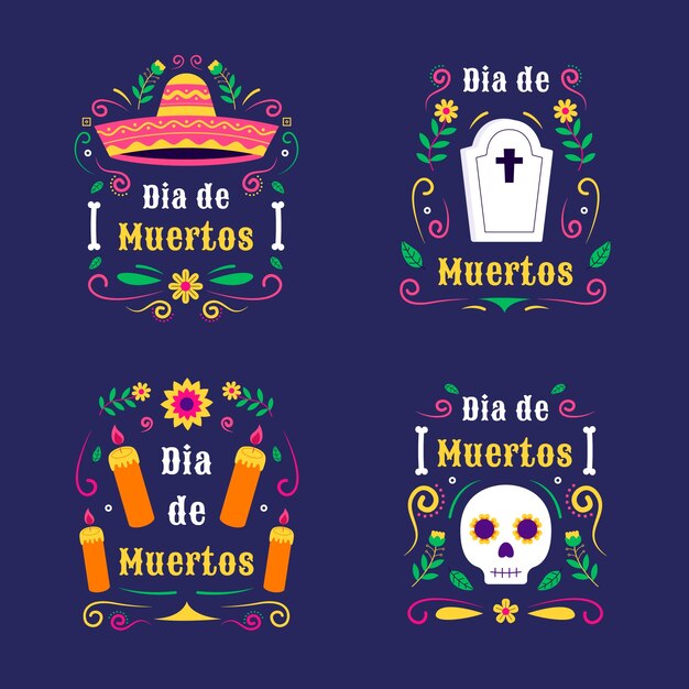 Flachmarken-Sammlung für die Feier des Dia de Muertos