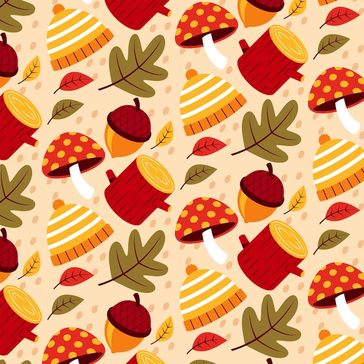 Kostenlose Vektor flachmuster-design für die herbstfeier
