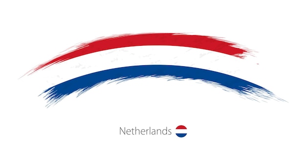 Flagge der niederlande in abgerundetem grunge-pinselstrich. vektor-illustration.