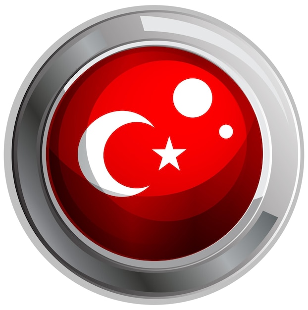 Flagge der Türkei auf rundem Abzeichen