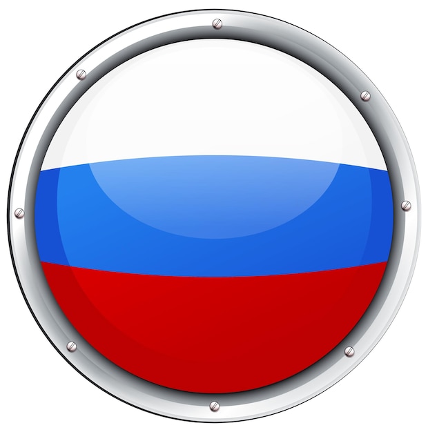 Kostenloser Vektor flagge russlands im runden rahmen