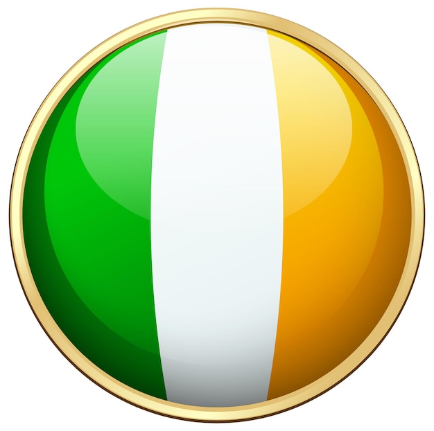 Kostenloser Vektor flagge von irland im runden symbol