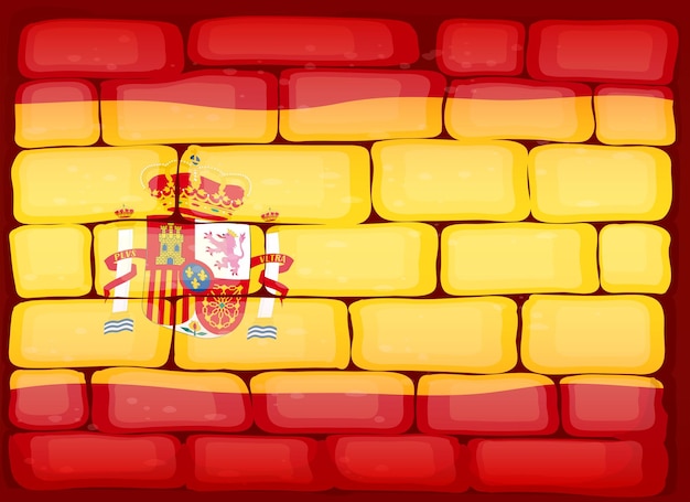 Kostenloser Vektor flagge von spanien an die wand gemalt