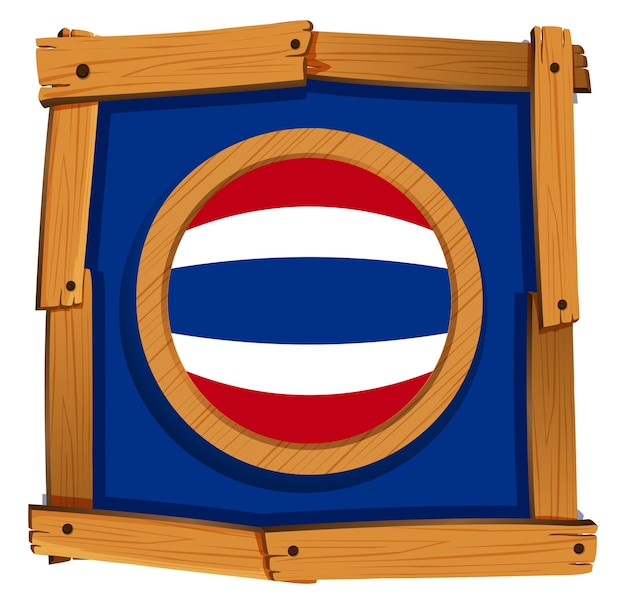 Flagge von thailand auf holzrahmen