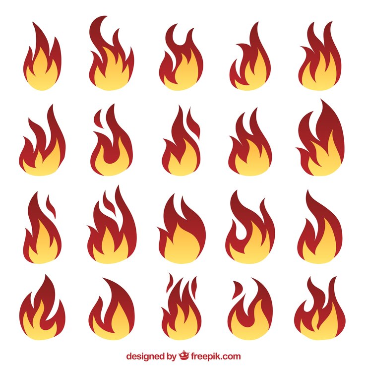 Kostenlose Vektor flames in verschiedenen formen