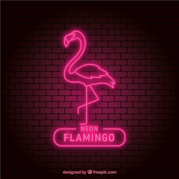 Flamingo neon mit rosa licht