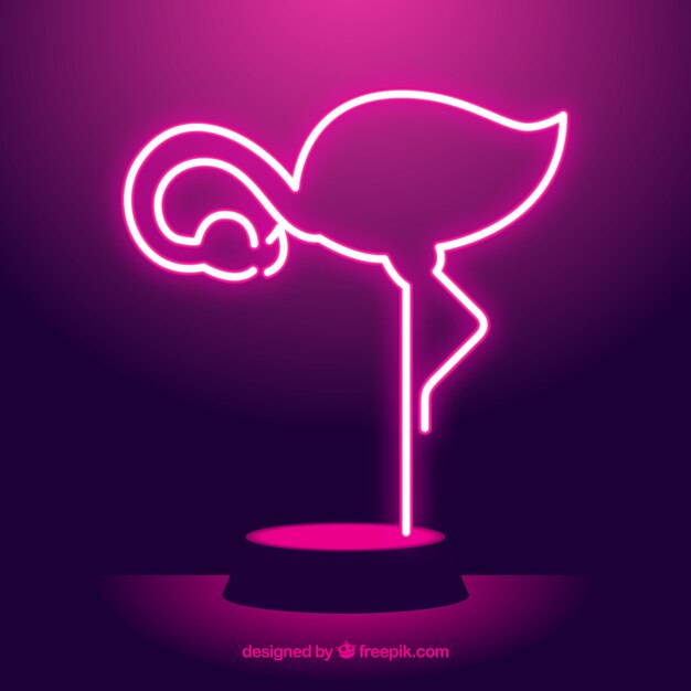 Flamingo Neon mit rosa Licht