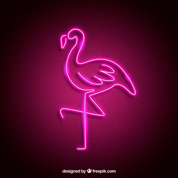 Flamingo Neon mit rosa Licht