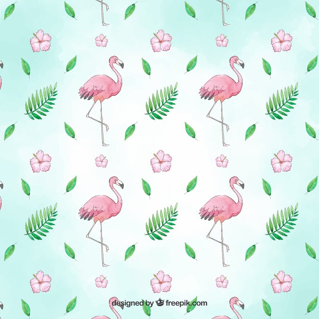 Flamingos Muster in Aquarell-Stil