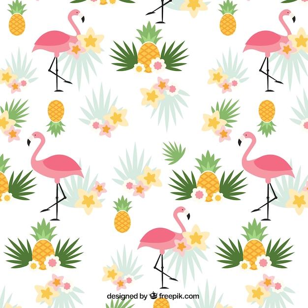 Flamingos und Ananas-Muster