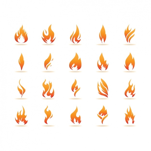 Kostenlose Vektor flammen-ikonen-sammlung