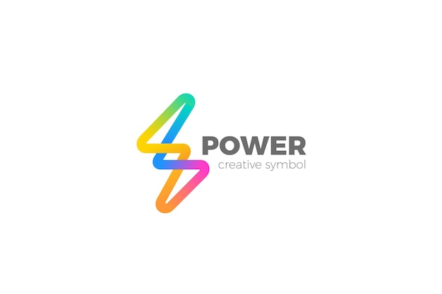Flash-Logo. Energy Power Buntes elektrisches Thunderbolt-Spannungslogo